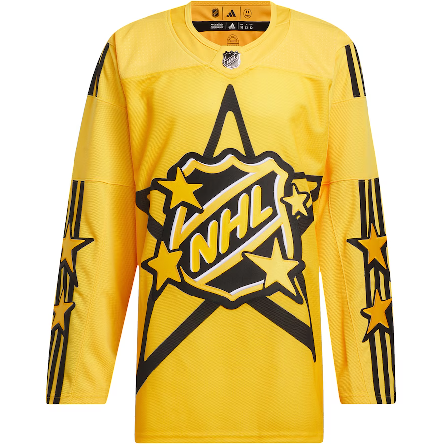 2024 ALL STAR YELLOW ADIDAS X DREW HOUSE JERSEYS Hockey Authentic