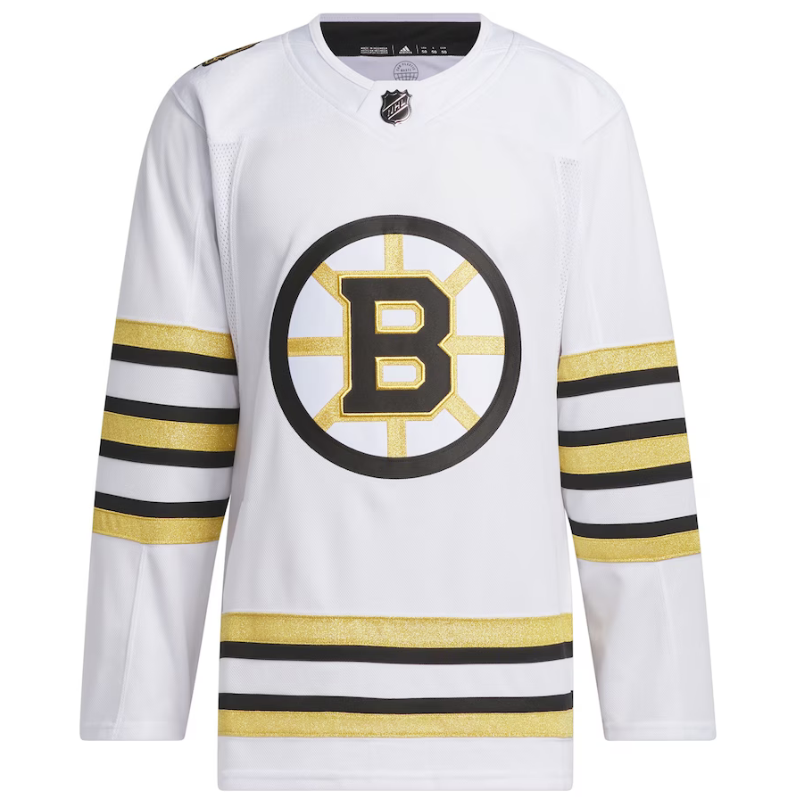 ANY NAME AND NUMBER BOSTON BRUINS AWAY CENTENNIAL AUTHENTIC ADIDAS NHL