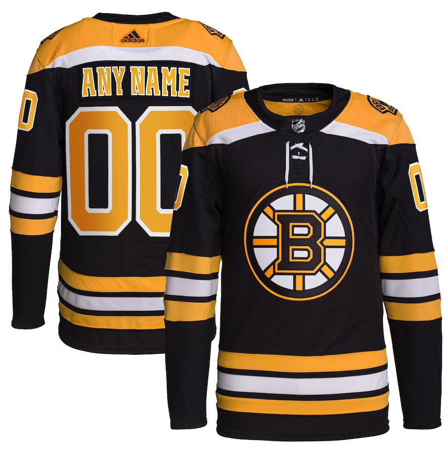 ANY NAME AND NUMBER BOSTON BRUINS HOME OR AWAY AUTHENTIC ADIDAS NHL JE