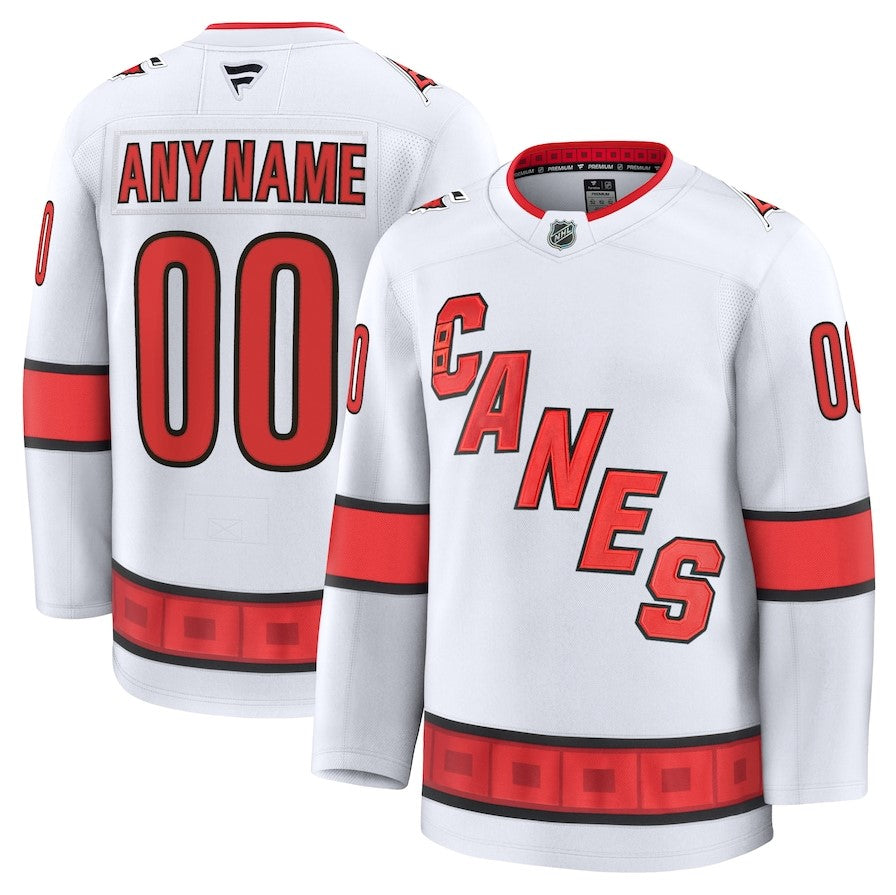 ANY NAME AND NUMBER CAROLINA HURRICANES HOME OR AWAY FANATICS PREMIUM NHL JERSEY (HAND STITCHED ON-ICE NAME/NUMBER/CUSTOMIZATION)