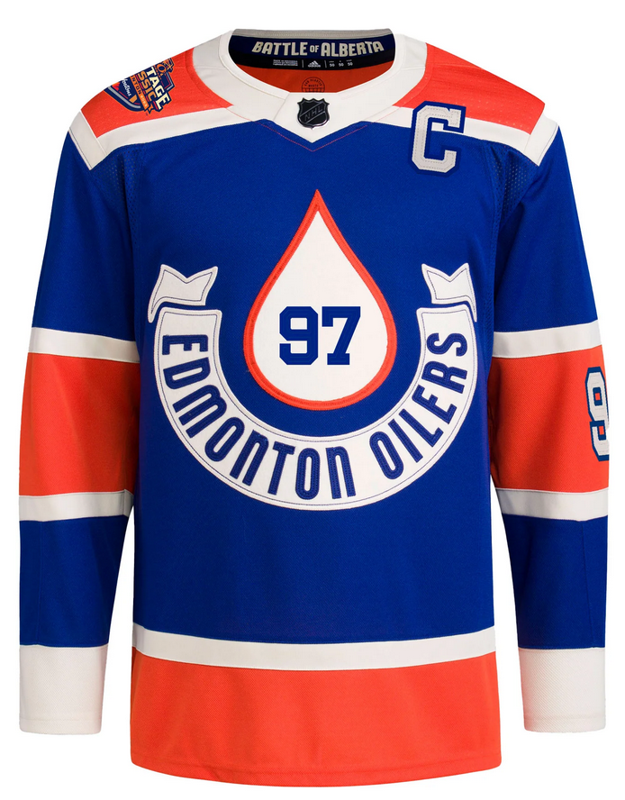 ANY NAME AND NUMBER EDMONTON OILERS 2023 HERITAGE CLASSIC AUTHENTIC AD