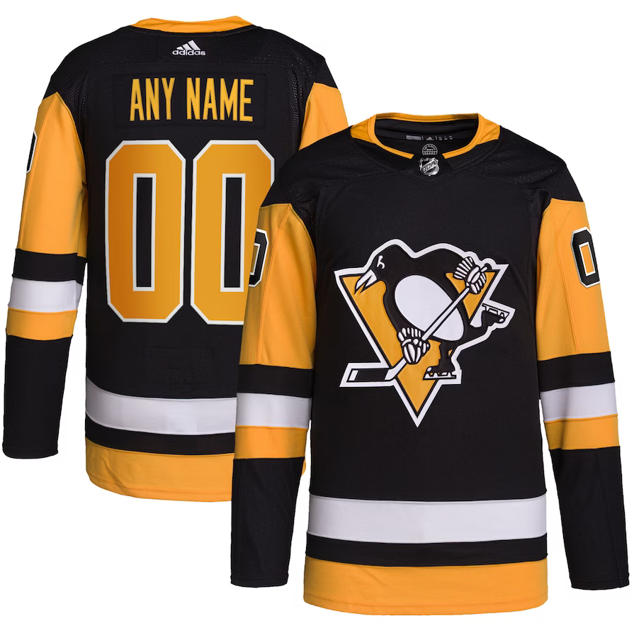 ANY NAME AND NUMBER PITTSBURGH PENGUINS HOME OR AWAY AUTHENTIC ADIDAS