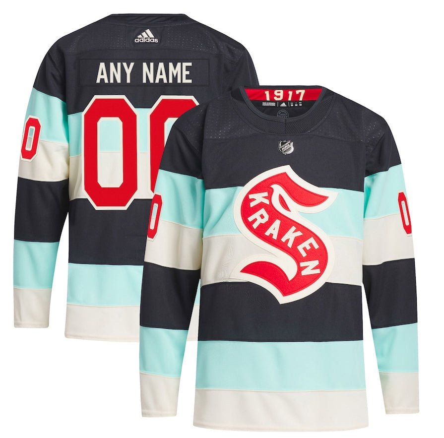 ANY NAME AND NUMBER SEATTLE KRAKEN 2025 WINTER CLASSIC AUTHENTIC ADIDA