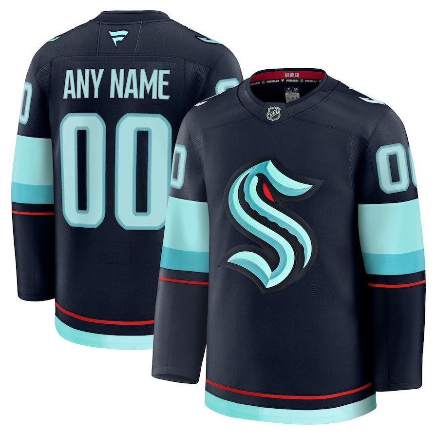 ANY NAME AND NUMBER SEATTLE KRAKEN HOME OR AWAY FANATICS PREMIUM NHL J
