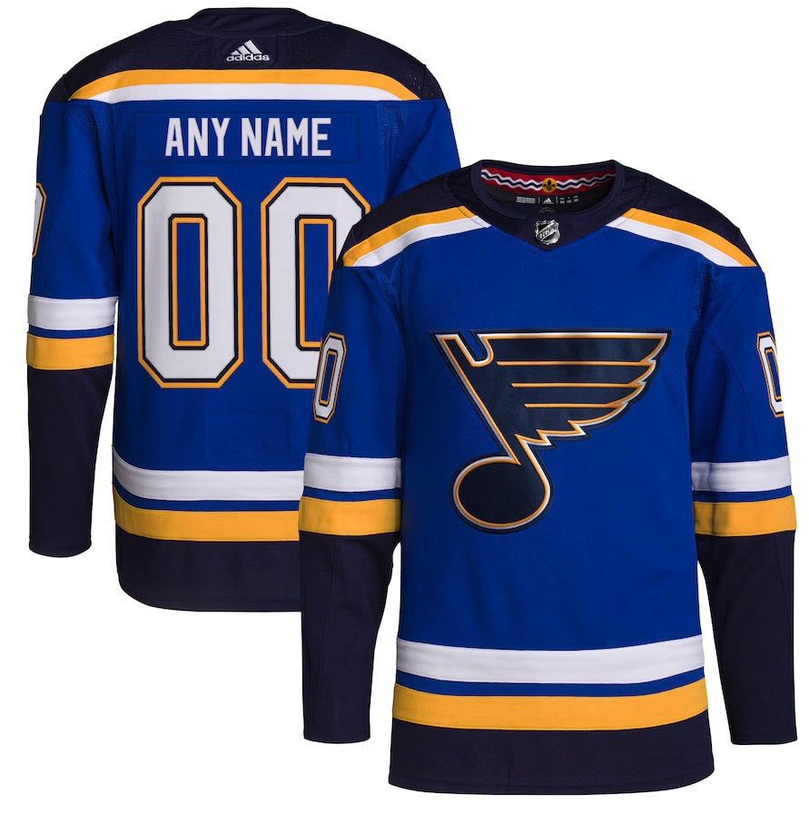 ANY NAME AND NUMBER ST. LOUIS BLUES HOME AUTHENTIC ADIDAS NHL JERSEY