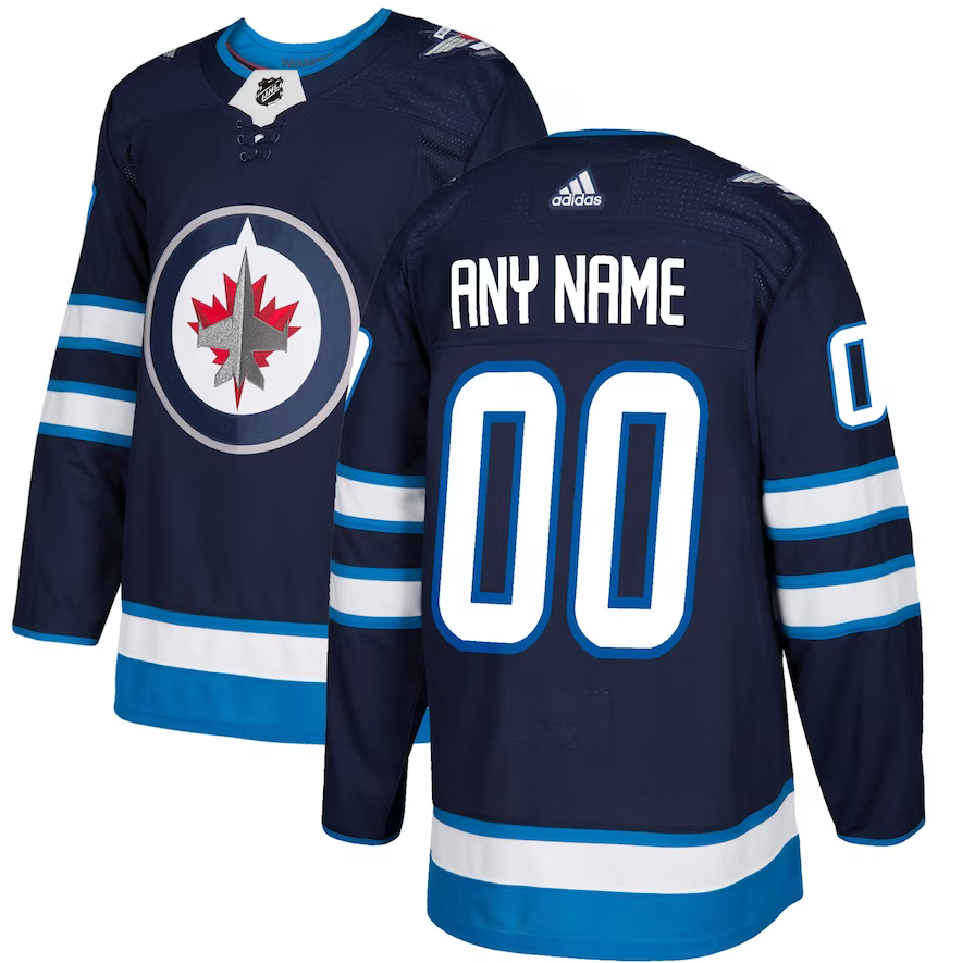 ANY NAME AND NUMBER WINNIPEG JETS HOME OR AWAY AUTHENTIC ADIDAS NHL JE