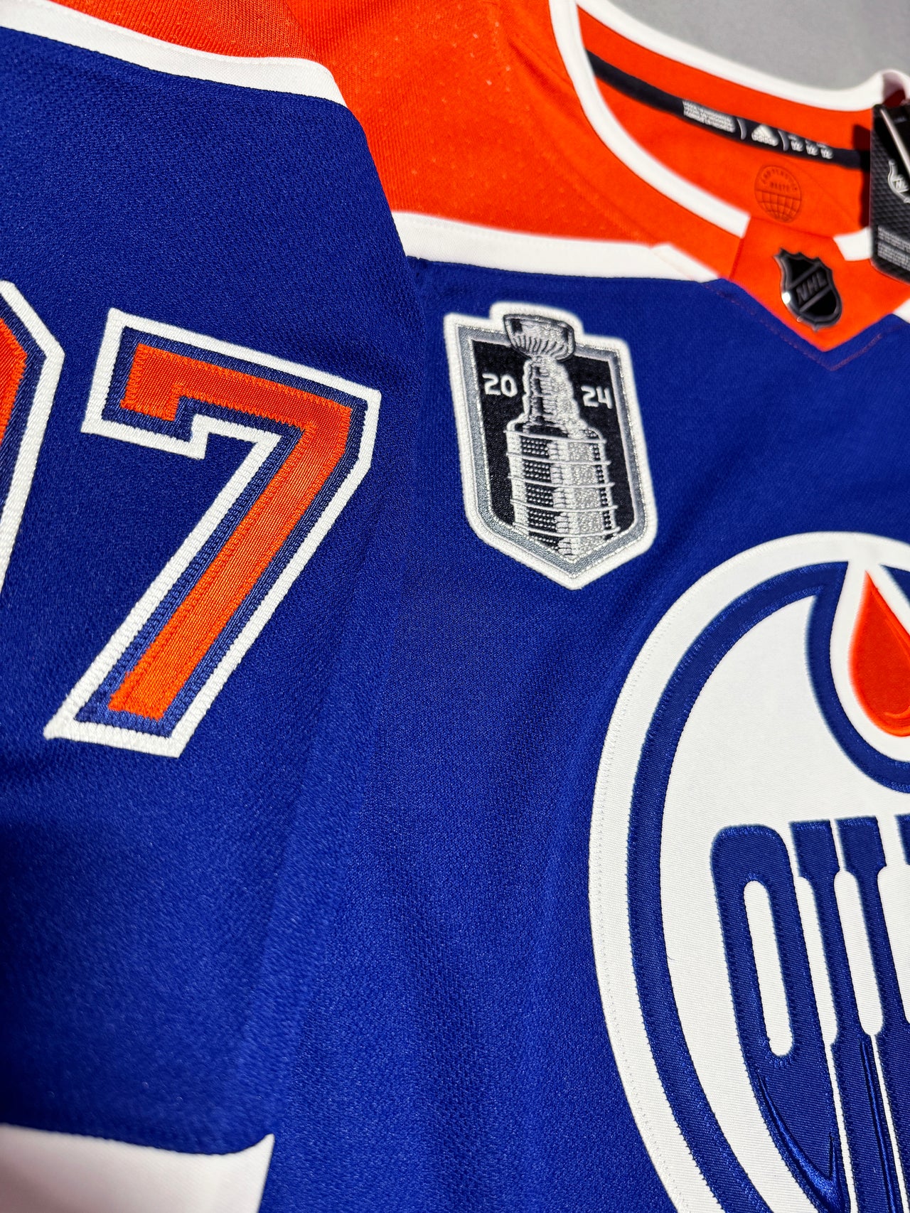 ANY NAME AND NUMBER EDMONTON OILERS 2024 STANLEY CUP FINAL HOME OR AWAY ADIDAS PRIMEGREEN NHL JERSEY (HAND STITCHED ON-ICE NAME/NUMBER/CUSTOMIZATION)