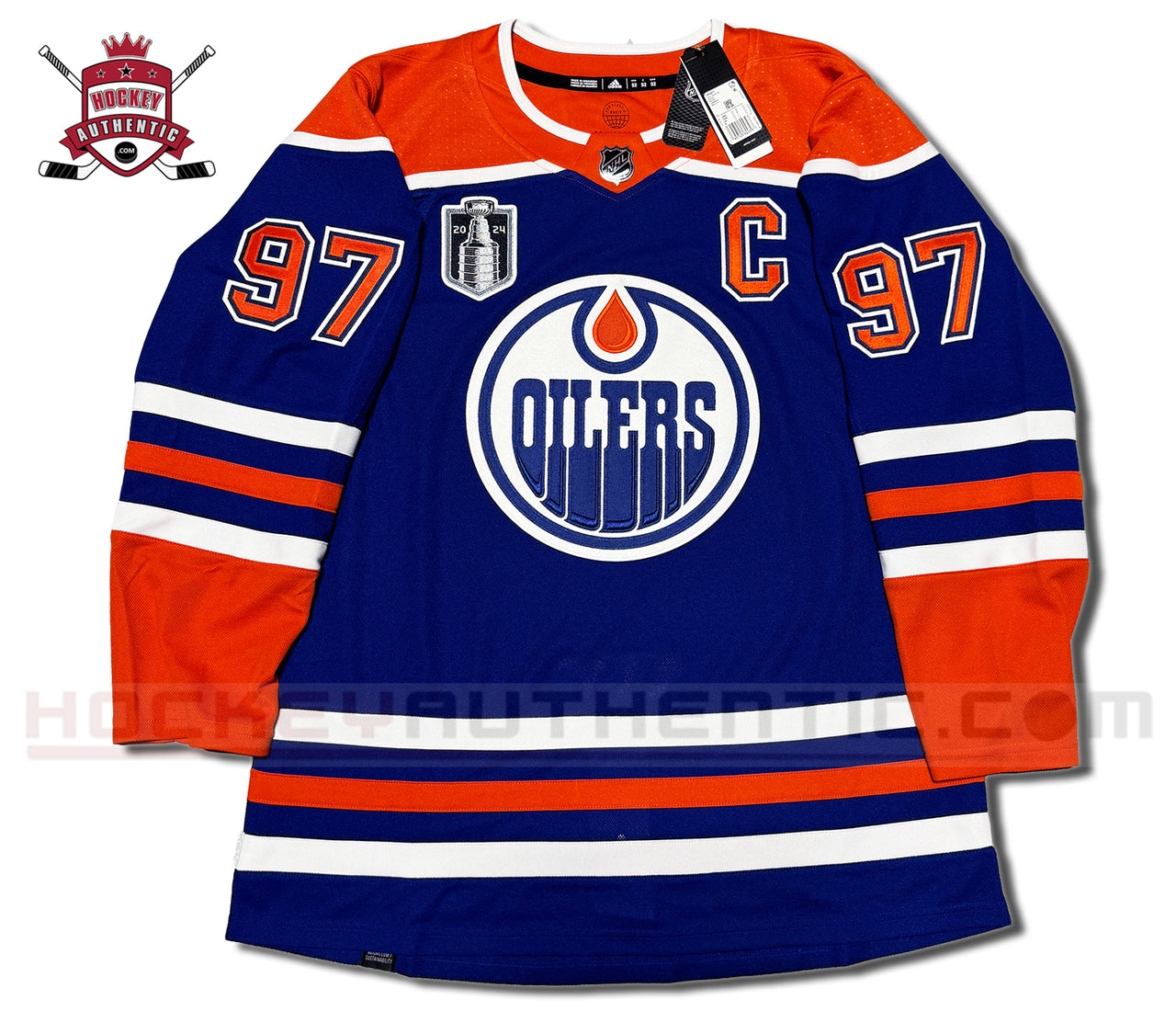 ANY NAME AND NUMBER EDMONTON OILERS 2024 STANLEY CUP FINAL HOME OR AWAY ADIDAS PRIMEGREEN NHL JERSEY (HAND STITCHED ON-ICE NAME/NUMBER/CUSTOMIZATION)