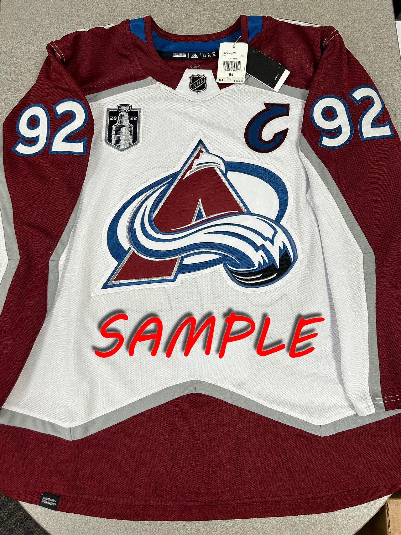 ANY NAME AND NUMBER 2022 STANLEY CUP FINAL COLORADO AVALANCHE HOME OR AWAY ADIDAS PRIMEGREEN NHL JERSEY (HAND STITCHED ON-ICE NAME/NUMBER/CUSTOMIZATION)