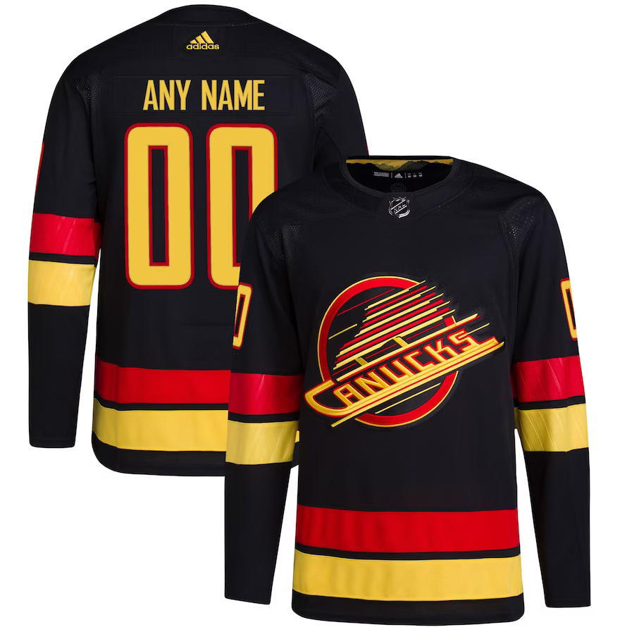 ANY NAME AND NUMBER VANCOUVER CANUCKS THIRD BLACK SKATE AUTHENTIC ADID