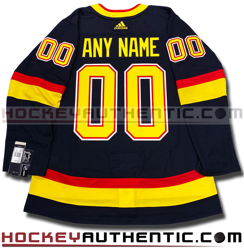 ANY NAME AND NUMBER VANCOUVER CANUCKS RETRO BLACK SKATE ADIDAS PRIMEGREEN NHL JERSEY (HAND STITCHED ON-ICE NAME/NUMBER/CUSTOMIZATION)