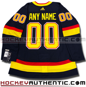 ANY NAME AND NUMBER VANCOUVER CANUCKS RETRO BLACK SKATE AUTHENTIC ADIDAS NHL JERSEY (CUSTOMIZED PRIMEGREEN MODEL)