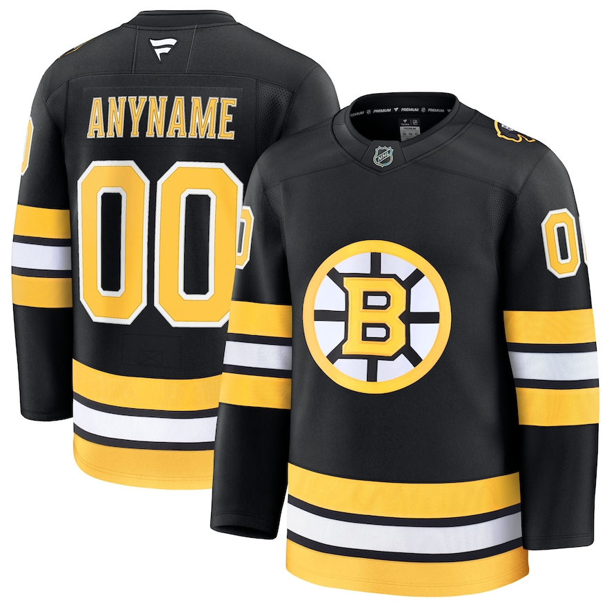 ANY NAME AND NUMBER BOSTON BRUINS HOME OR AWAY 2025-26 FANATICS PREMIUM NHL JERSEY (HAND STITCHED ON-ICE NAME/NUMBER/CUSTOMIZATION)