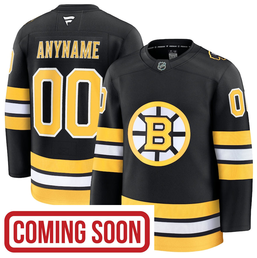 ANY NAME AND NUMBER BOSTON BRUINS HOME OR AWAY 2025-26 FANATICS PREMIUM NHL JERSEY (HAND STITCHED ON-ICE NAME/NUMBER/CUSTOMIZATION)