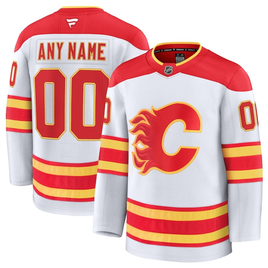 ANY NAME AND NUMBER CALGARY FLAMES HOME OR AWAY FANATICS NHL JERSEY (HAND STITCHED PREMIUM MODEL)