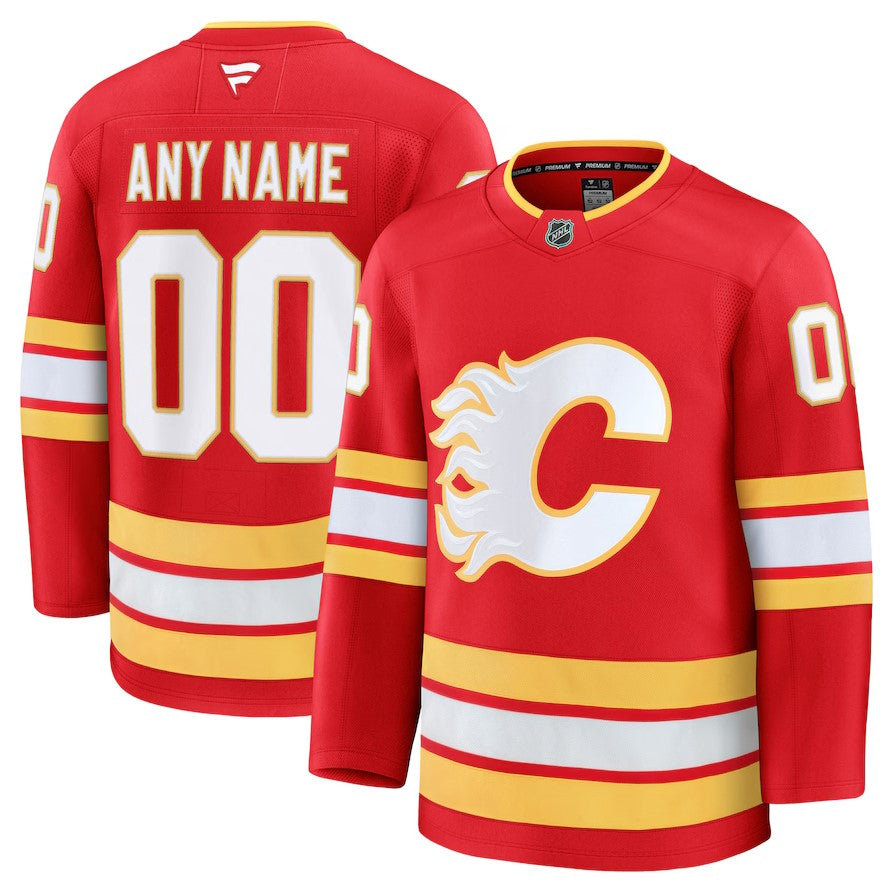 ANY NAME AND NUMBER CALGARY FLAMES HOME OR AWAY FANATICS NHL JERSEY (HAND STITCHED PREMIUM MODEL)