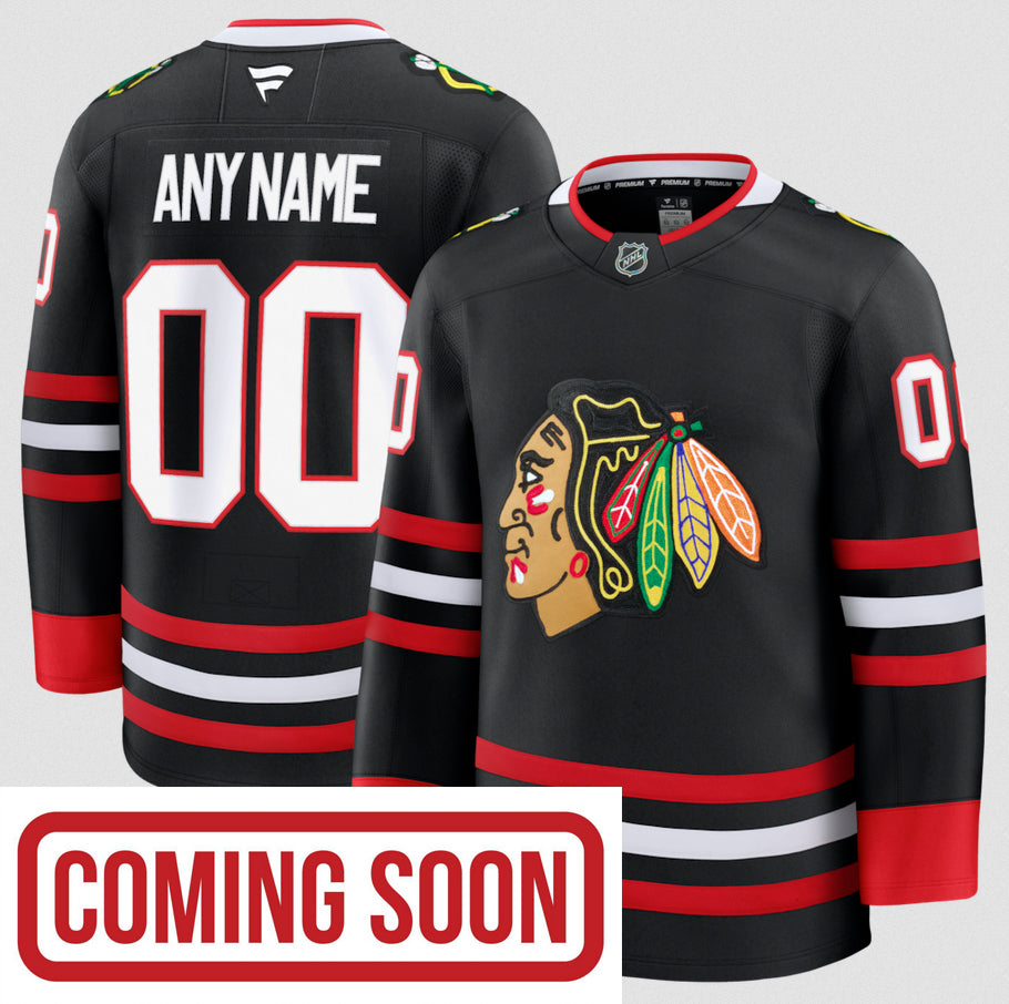 ANY NAME AND NUMBER CHICAGO BLACKHAWKS ALTERNATE FANATICS PREMIUM NHL JERSEY (HAND STITCHED ON-ICE NAME/NUMBER/CUSTOMIZATION)