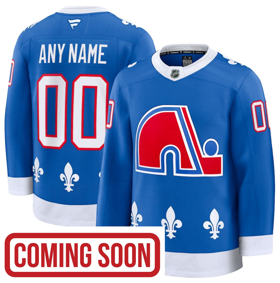 ANY NAME AND NUMBER COLORADO AVALANCHE 30TH ANNIVERSARY FANATICS PREMIUM NHL JERSEY (HAND STITCHED ON-ICE NAME/NUMBER/CUSTOMIZATION) QUEBEC NORDIQUES