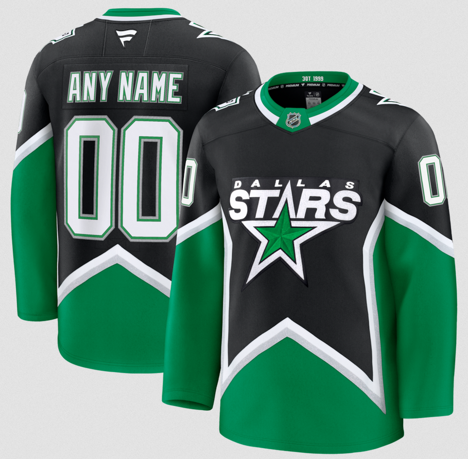 ANY NAME AND NUMBER DALLAS STARS ALTERNATE FANATICS PREMIUM NHL JERSEY (HAND STITCHED ON-ICE NAME/NUMBER/CUSTOMIZATION)