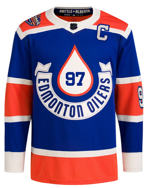 ANY NAME AND NUMBER EDMONTON OILERS THIRD AUTHENTIC ADIDAS NHL