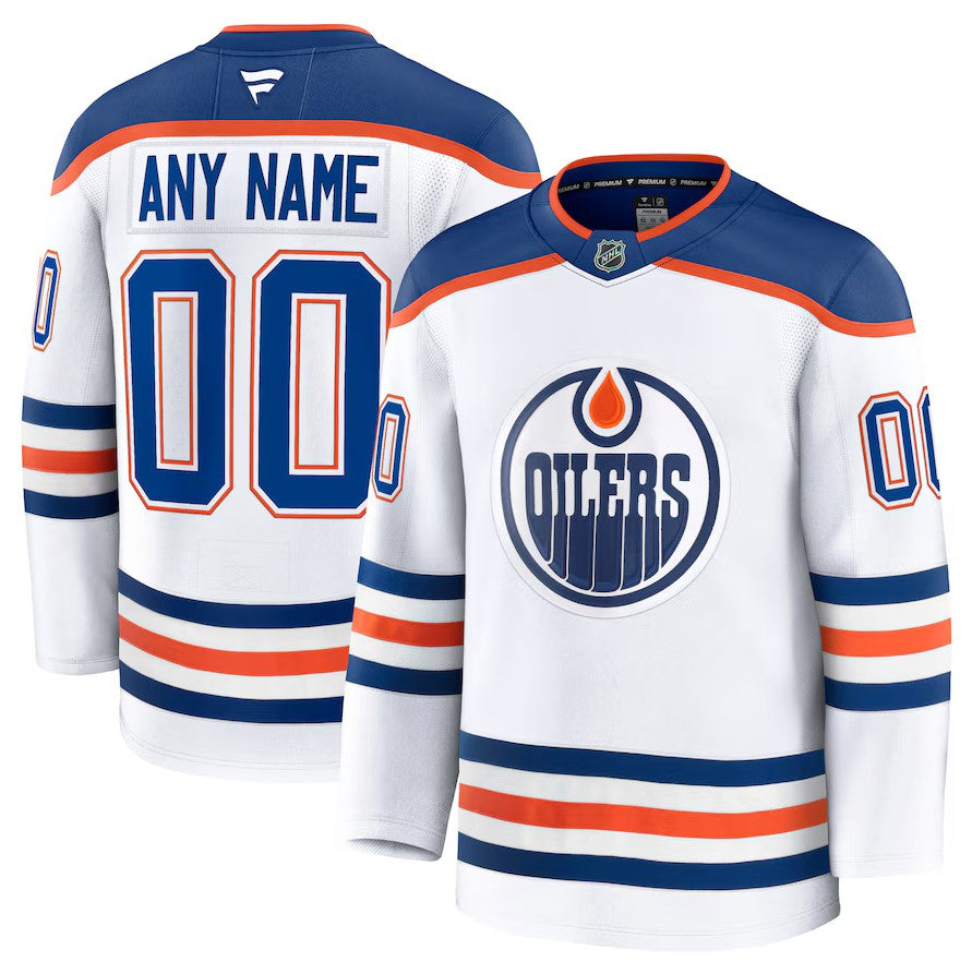 ANY NAME AND NUMBER EDMONTON OILERS HOME OR AWAY FANATICS NHL JERSEY (HAND STITCHED PREMIUM MODEL)