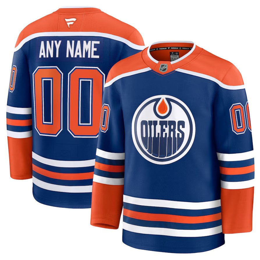 ANY NAME AND NUMBER EDMONTON OILERS HOME OR AWAY FANATICS NHL JERSEY (HAND STITCHED PREMIUM MODEL)