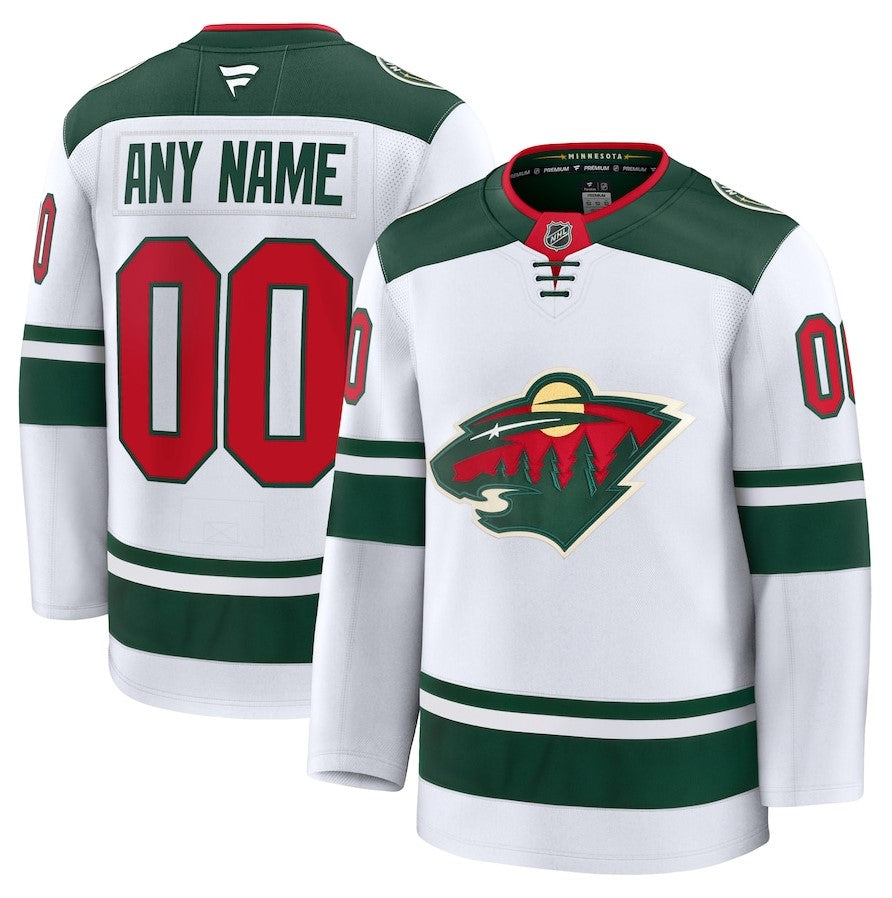 ANY NAME AND NUMBER MINNESOTA WILD HOME OR AWAY FANATICS NHL JERSEY (HAND STITCHED PREMIUM MODEL)