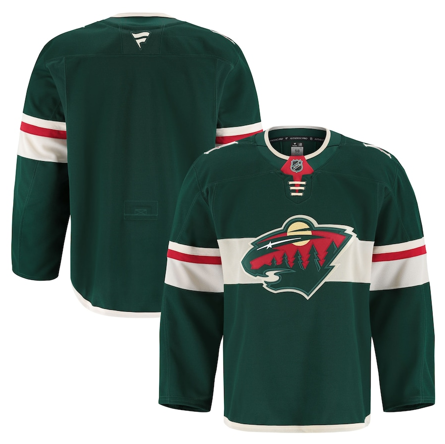 ANY NAME AND NUMBER MINNESOTA WILD HOME FANATICS AUTHENTIC PRO GAME NHL JERSEY MADE IN CANADA MIC