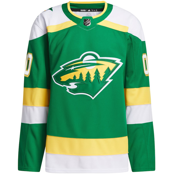 ANY NAME AND NUMBER MINNESOTA WILD THIRD AUTHENTIC ADIDAS NHL JERSEY (CUSTOMIZED PRIMEGREEN MODEL)