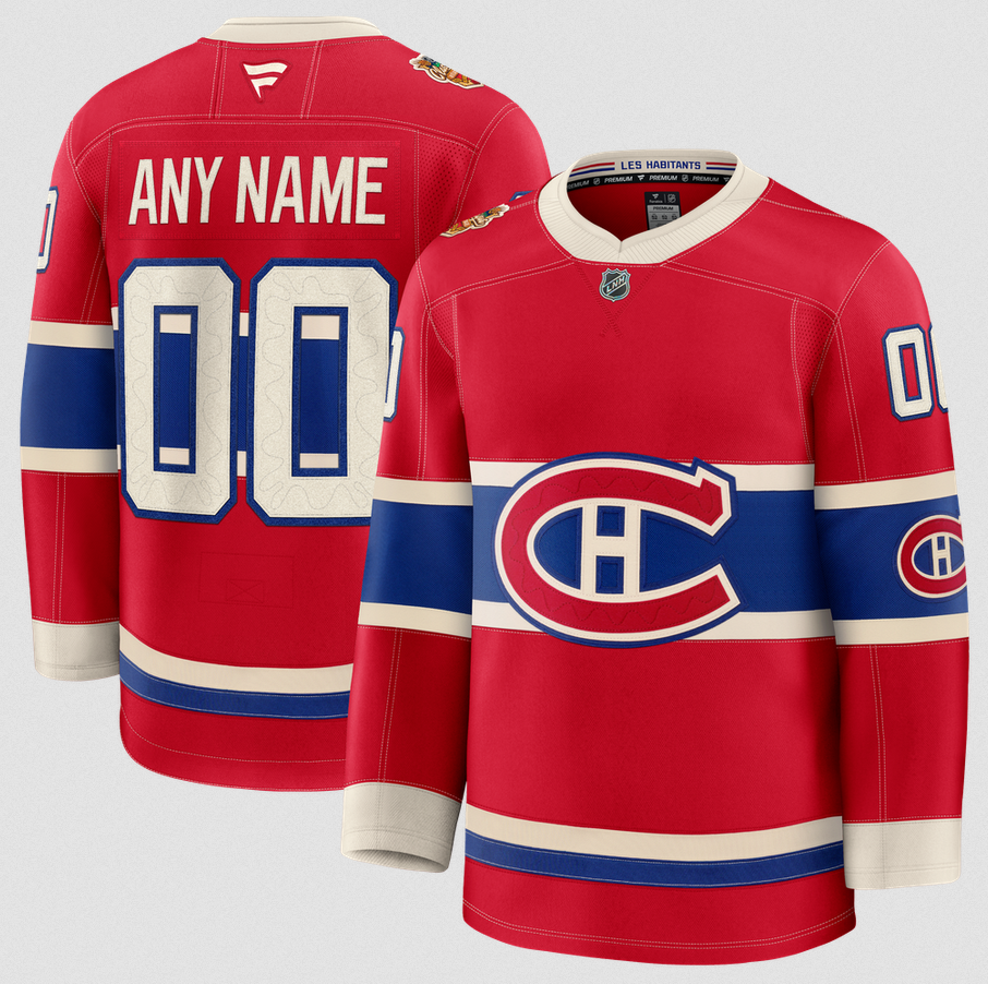 ANY NAME AND NUMBER MONTREAL CANADIENS 2026 HERITAGE CLASSIC FANATICS PREMIUM NHL JERSEY (HAND STITCHED ON-ICE NAME/NUMBER/CUSTOMIZATION)
