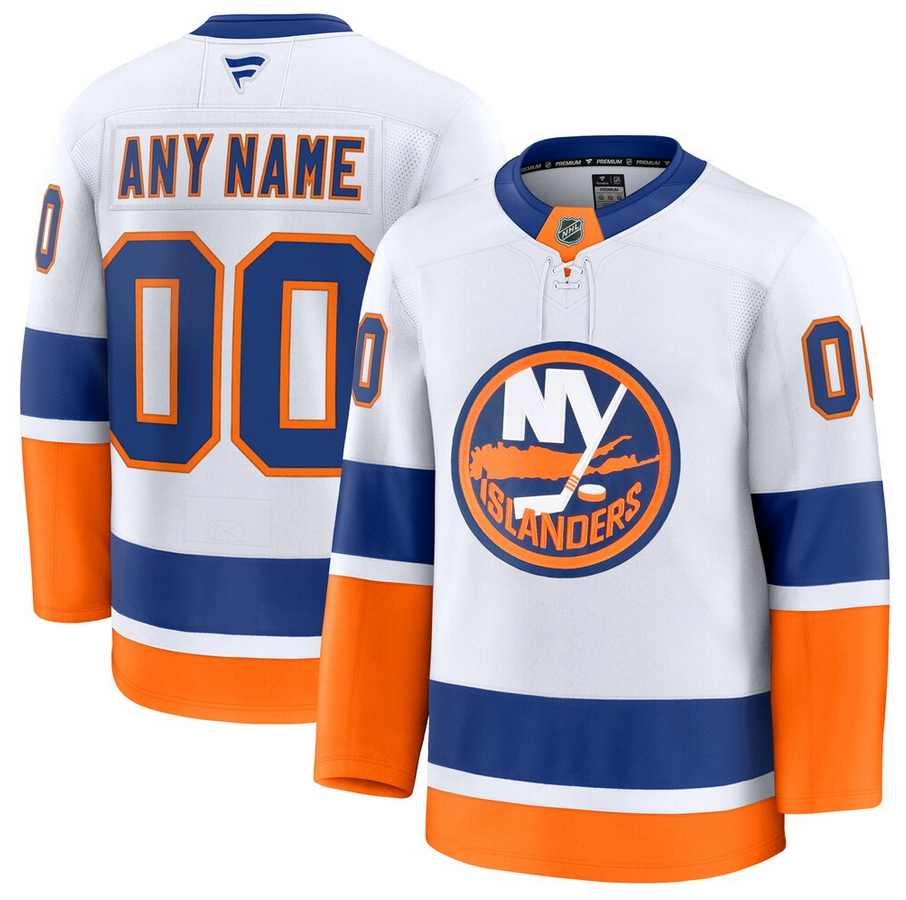ANY NAME AND NUMBER NEW YORK ISLANDERS HOME OR AWAY FANATICS PREMIUM NHL JERSEY (HAND STITCHED ON-ICE NAME/NUMBER/CUSTOMIZATION)