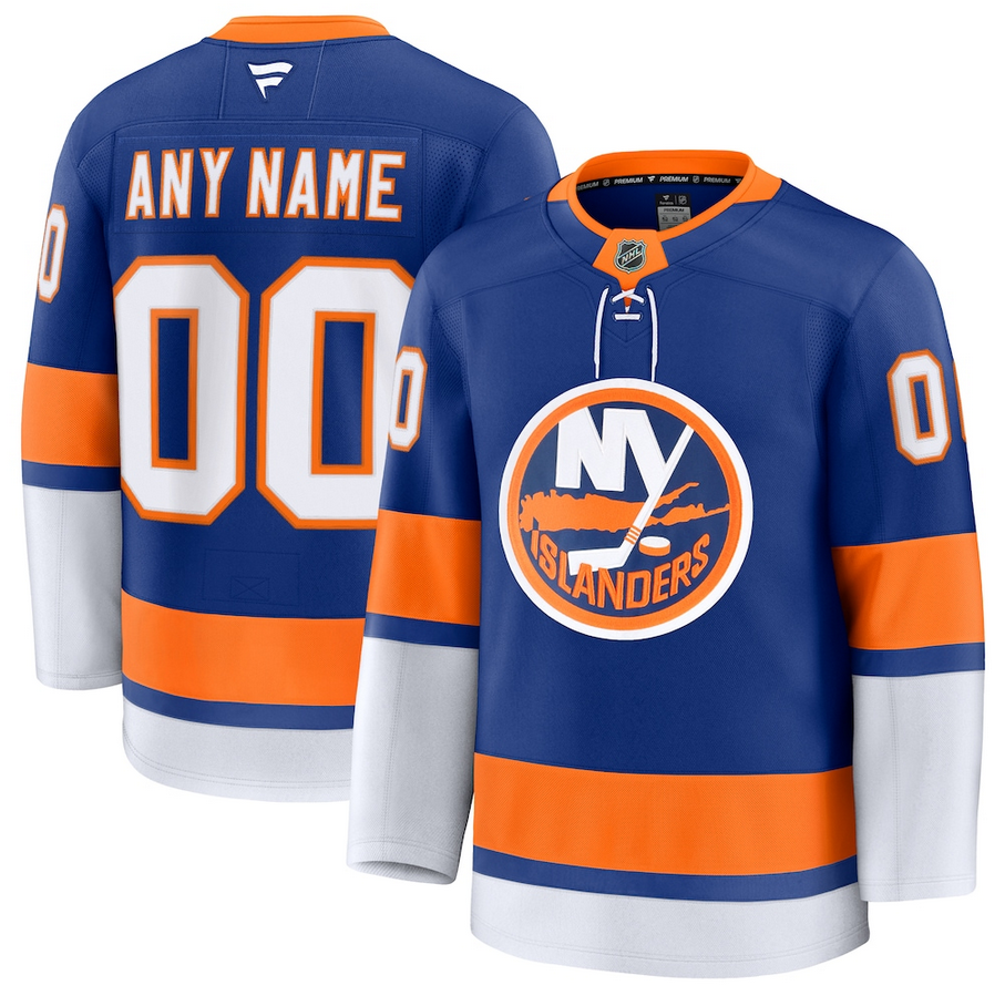 ANY NAME AND NUMBER NEW YORK ISLANDERS HOME OR AWAY FANATICS PREMIUM NHL JERSEY (HAND STITCHED ON-ICE NAME/NUMBER/CUSTOMIZATION)