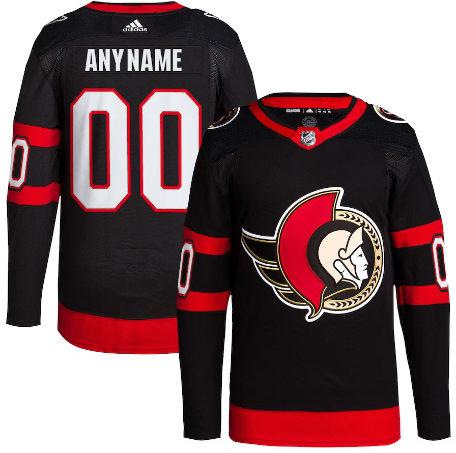 NHL Ottawa Senators Custom Name Number 2021 Reverse Retro Alternate Jersey  Zip Up Hoodie