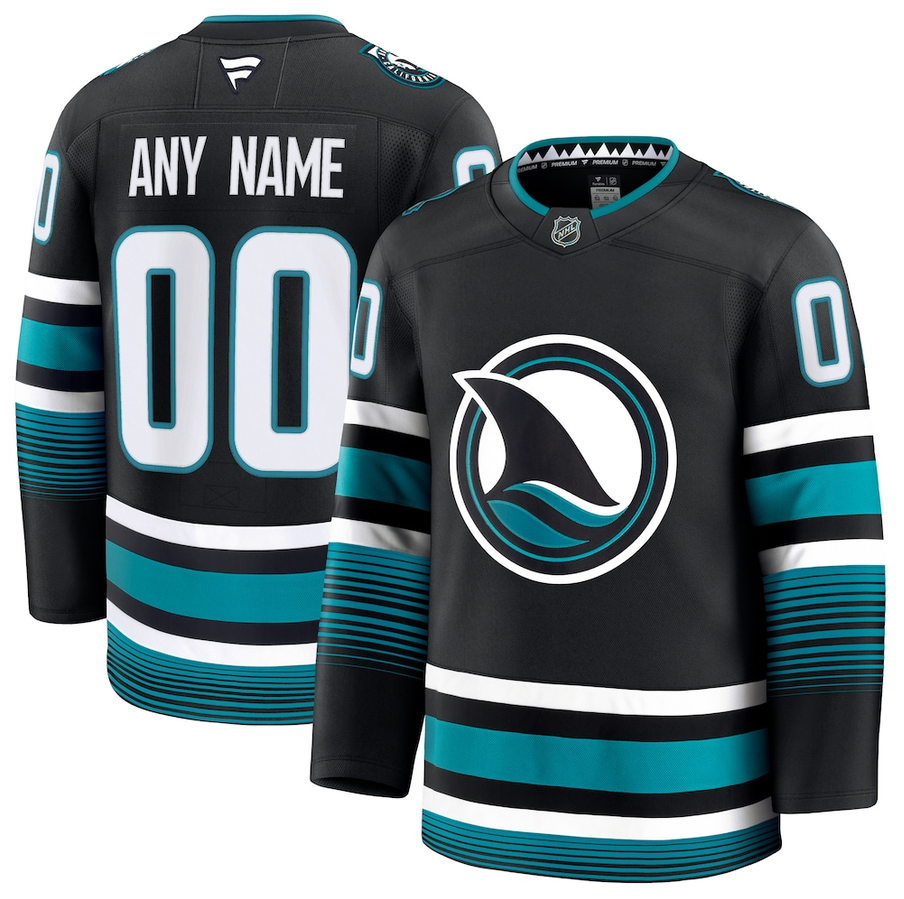 ANY NAME AND NUMBER SAN JOSE SHARKS ALTERNATE FANATICS PREMIUM NHL JERSEY (HAND STITCHED ON-ICE NAME/NUMBER/CUSTOMIZATION)