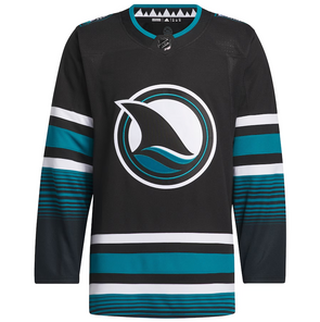 ANY NAME AND NUMBER SAN JOSE SHARKS ALTERNATE CALI FIN AUTHENTIC ADIDAS NHL JERSEY (CUSTOMIZED PRIMEGREEN MODEL)