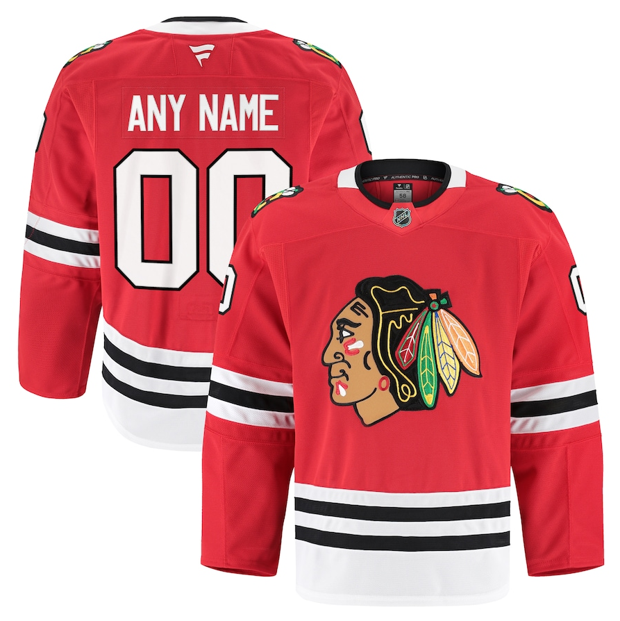 ANY NAME AND NUMBER CHICAGO BLACKHAWKS HOME FANATICS AUTHENTIC PRO GAME NHL JERSEY MADE IN CANADA MIC