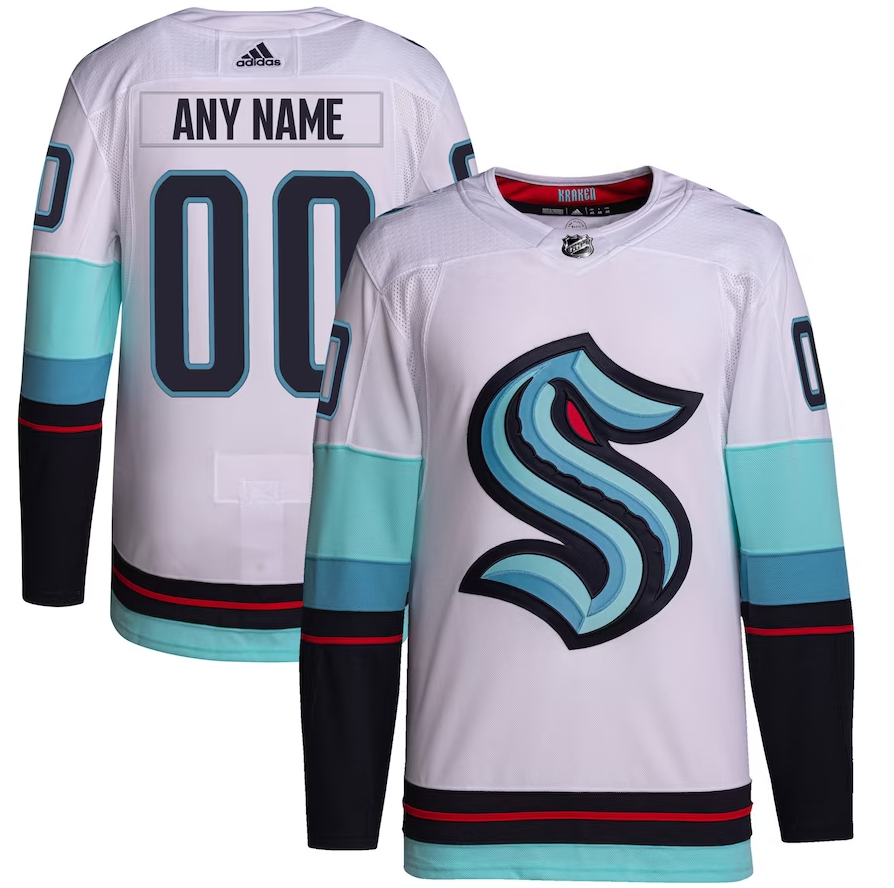 ANY NAME AND NUMBER SEATTLE KRAKEN AUTHENTIC HOME OR AWAY ADIDAS NHL JERSEY (CUSTOMIZED PRIMEGREEN MODEL)