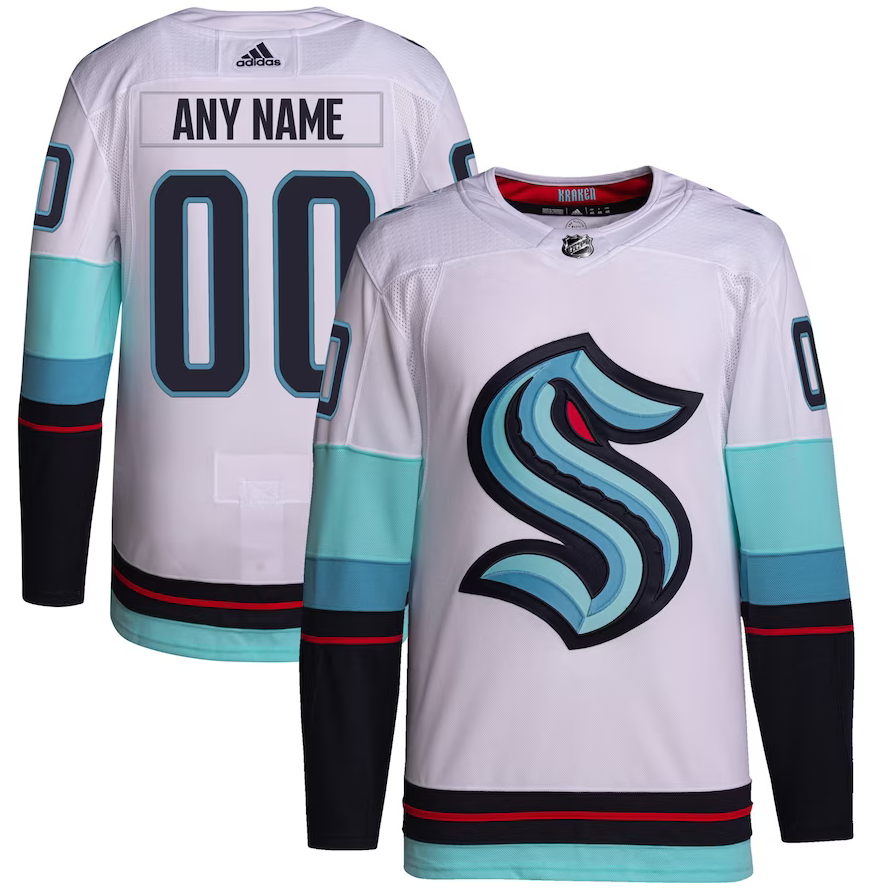 ANY NAME AND NUMBER SEATTLE KRAKEN AUTHENTIC HOME OR AWAY ADIDAS NHL J