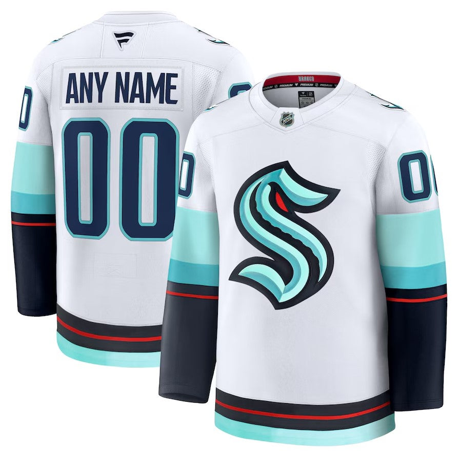 ANY NAME AND NUMBER SEATTLE KRAKEN HOME OR AWAY FANATICS NHL JERSEY (HAND STITCHED PREMIUM MODEL)