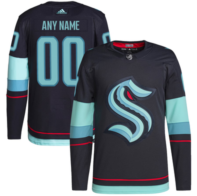 ANY NAME AND NUMBER SEATTLE KRAKEN AUTHENTIC HOME OR AWAY ADIDAS NHL JERSEY (CUSTOMIZED PRIMEGREEN MODEL)