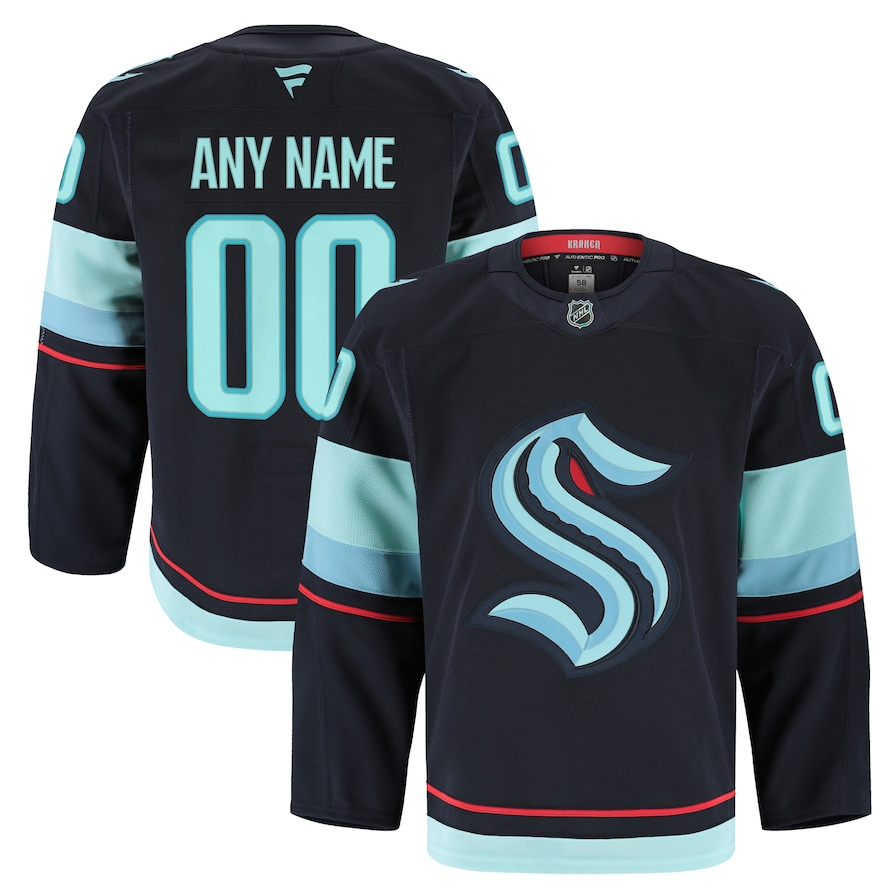 ANY NAME AND NUMBER SEATTLE KRAKEN HOME FANATICS AUTHENTIC PRO GAME NHL JERSEY MADE IN CANADA MIC