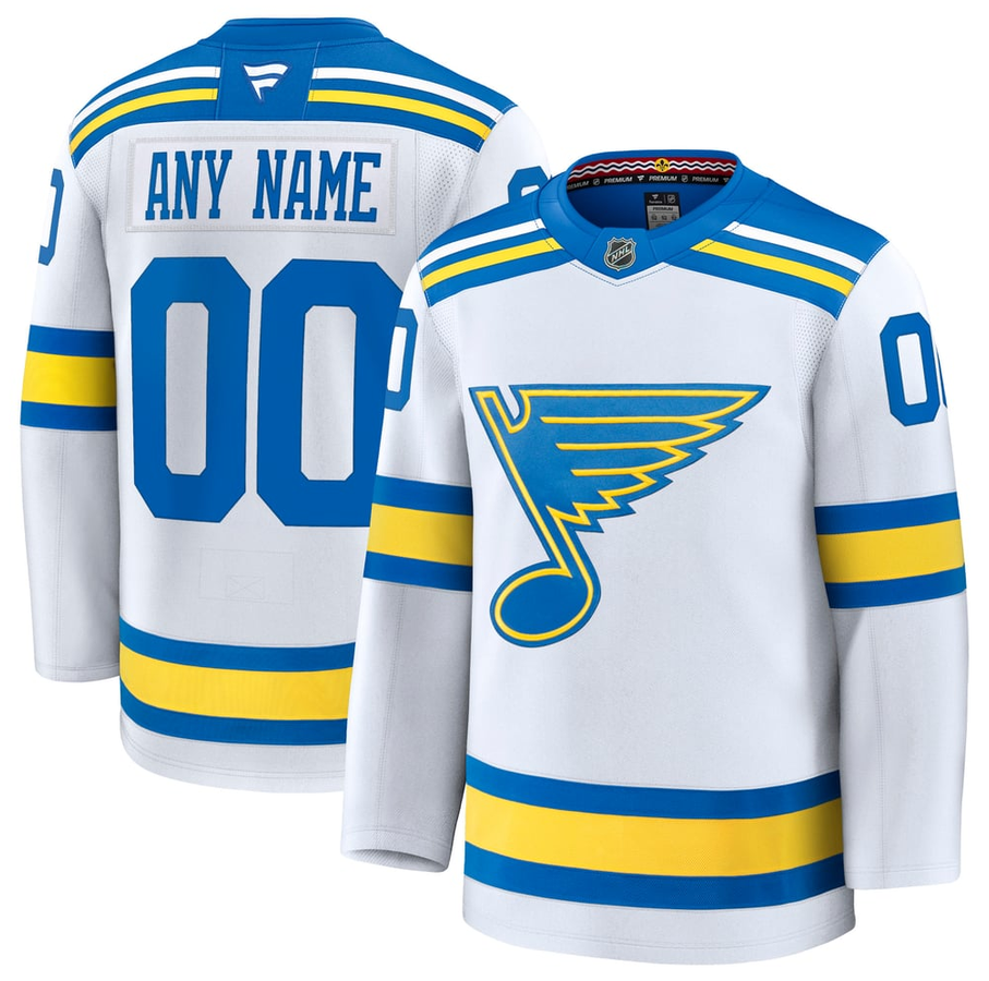 ANY NAME AND NUMBER ST. LOUIS BLUES HOME OR AWAY FANATICS PREMIUM NHL JERSEY (HAND STITCHED ON-ICE NAME/NUMBER/CUSTOMIZATION)