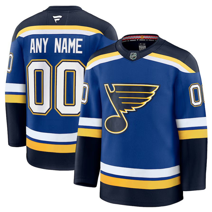 ANY NAME AND NUMBER ST. LOUIS BLUES HOME OR AWAY FANATICS NHL JERSEY (HAND STITCHED PREMIUM MODEL)