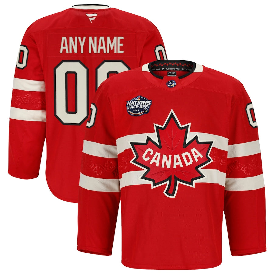 ANY NAME AND NUMBER TEAM CANADA 4 NATIONS FANATICS NHL JERSEY (HAND STITCHED AUTHENTIC PRO MODEL) MADE IN CANADA PRE-ORDER