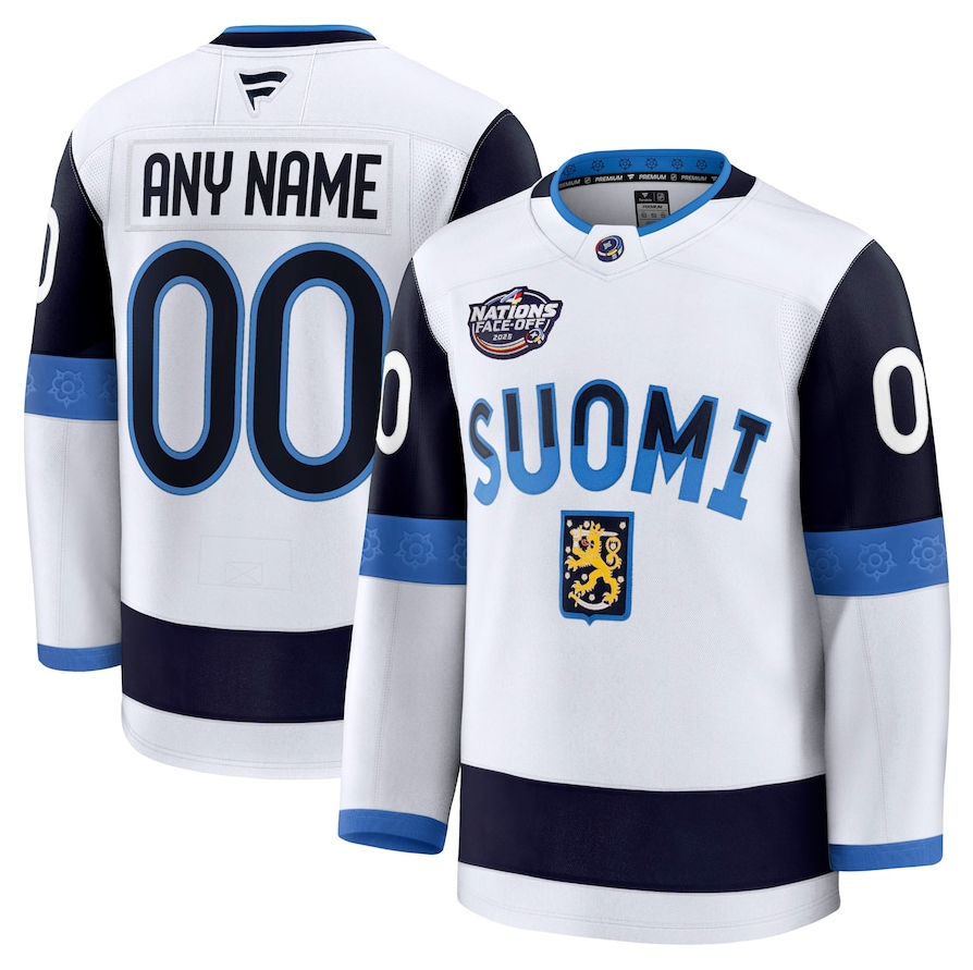 ANY NAME AND NUMBER TEAM FINLAND 4 NATIONS FANATICS NHL JERSEY (HAND STITCHED PREMIUM MODEL) PRE-ORDER