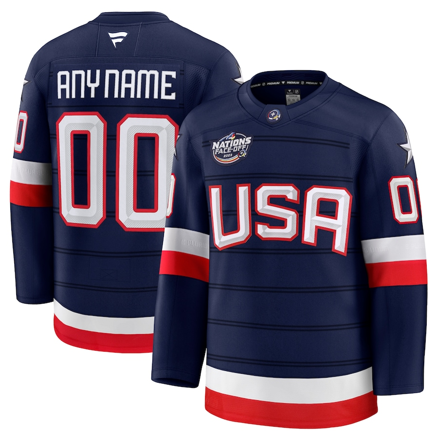 ANY NAME AND NUMBER TEAM USA 4 NATIONS FANATICS NHL JERSEY (HAND STITCHED PREMIUM MODEL) PRE-ORDER