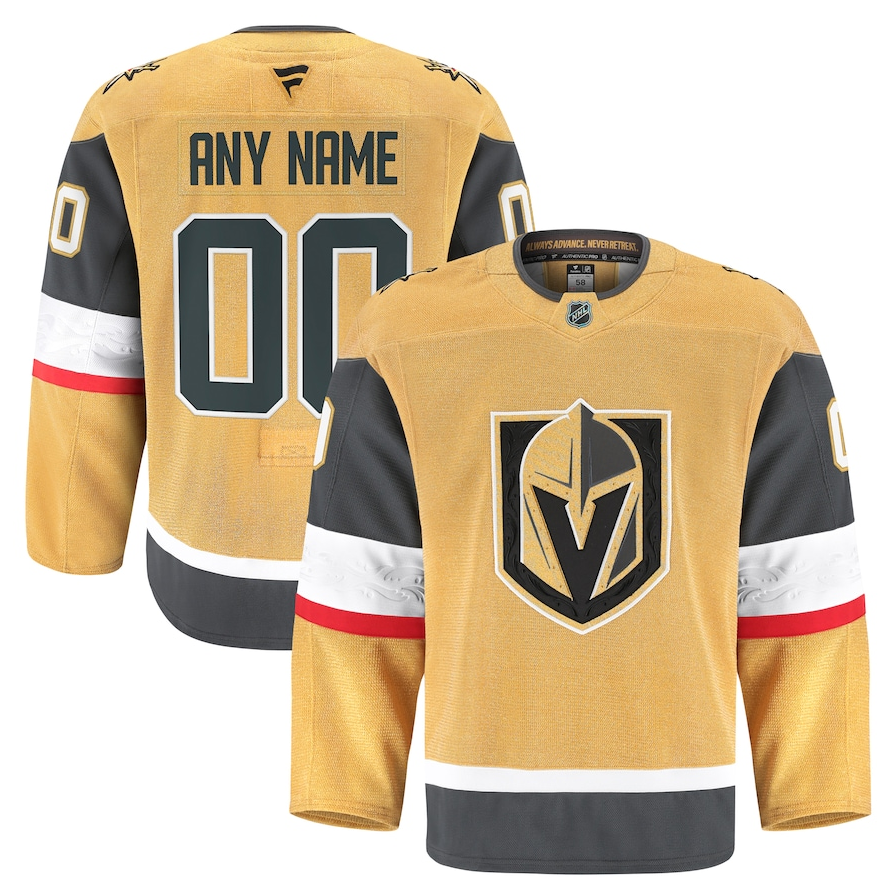 ANY NAME AND NUMBER VEGAS GOLDEN KNIGHTS HOME FANATICS AUTHENTIC PRO GAME NHL JERSEY MADE IN CANADA MIC