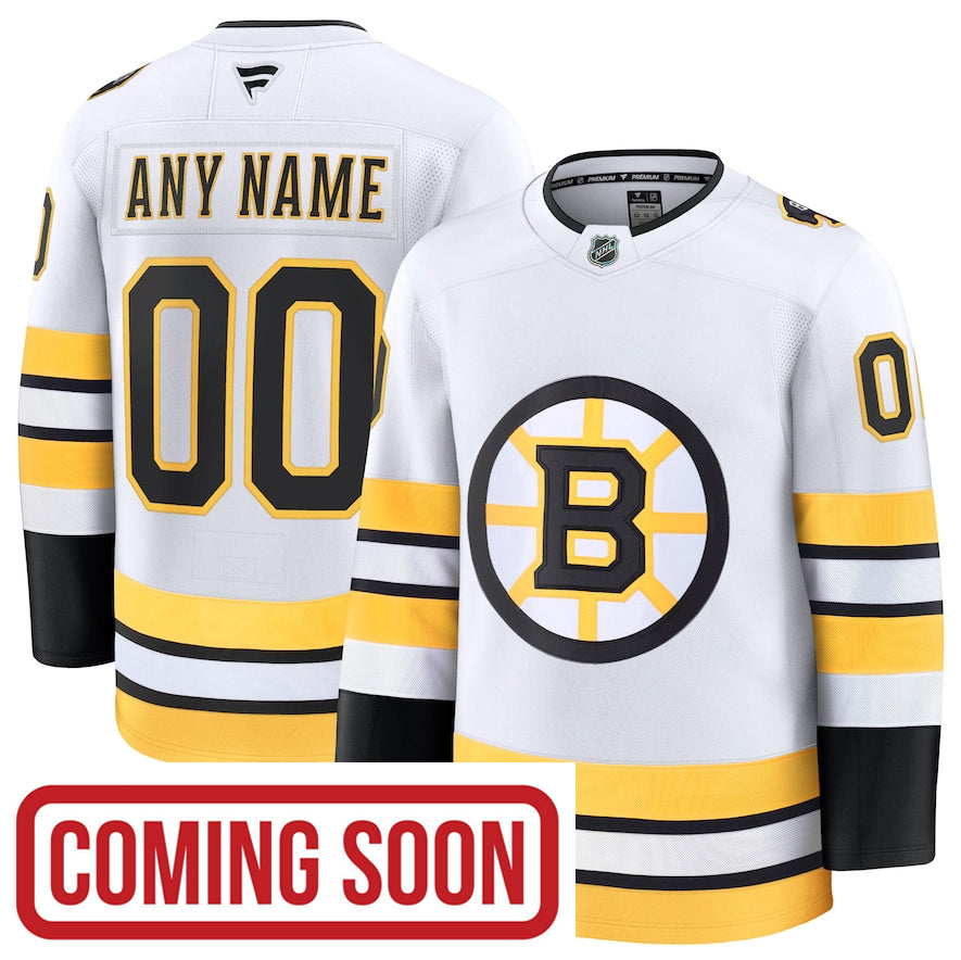 ANY NAME AND NUMBER BOSTON BRUINS HOME OR AWAY 2025-26 FANATICS PREMIUM NHL JERSEY (HAND STITCHED ON-ICE NAME/NUMBER/CUSTOMIZATION)