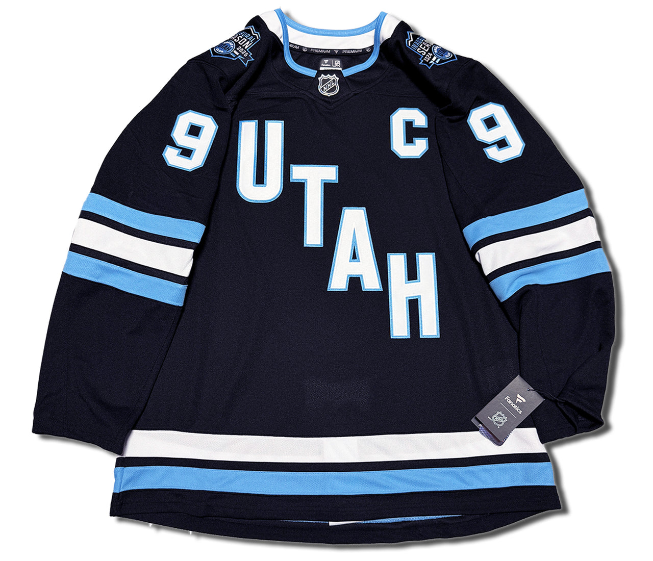ANY NAME AND NUMBER UTAH HOCKEY CLUB HOME OR AWAY FANATICS PREMIUM NHL JERSEY (HAND STITCHED ON-ICE NAME/NUMBER/CUSTOMIZATION) WITH INAUGURAL PATCHES