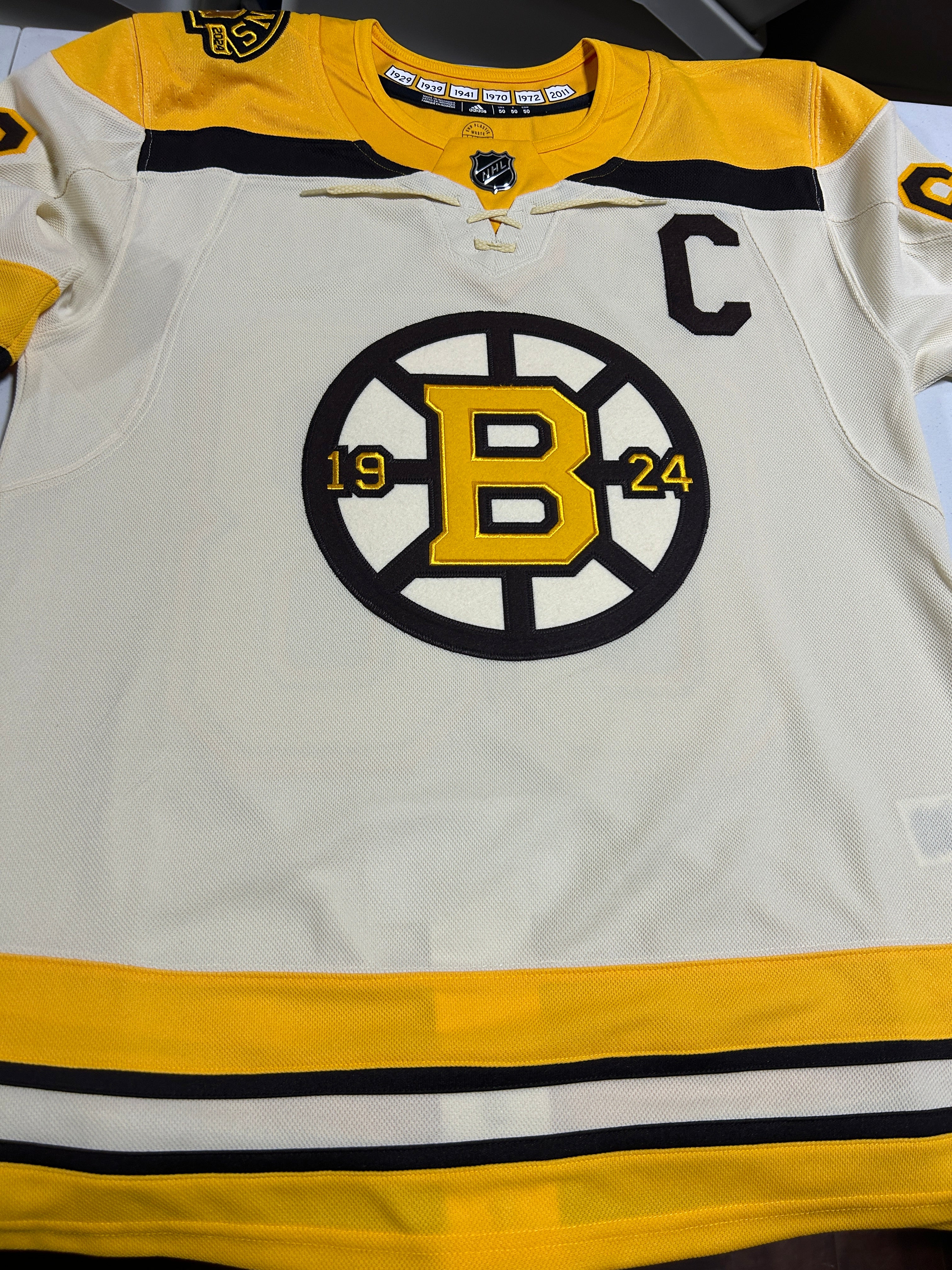 ANY NAME AND NUMBER BOSTON BRUINS THIRD CENTENNIAL ADIDAS PRIMEGREEN N